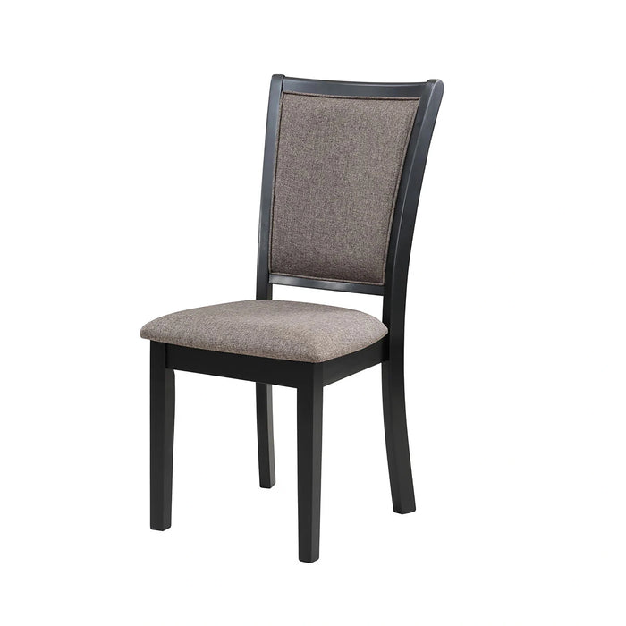 Potomac 48" Round Dining Table & 4 Chairs-Brown/Black