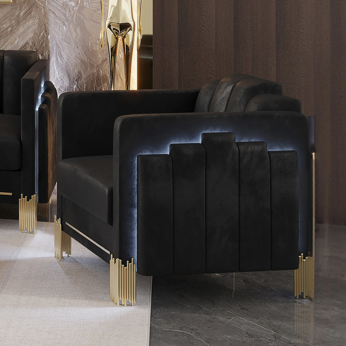 Empire Lighted Chair-Black