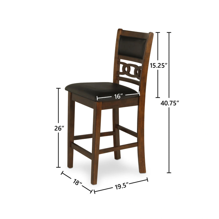 Gia 5 Pc 42" Round Counter Dining Table & 4 Chairs-Brown