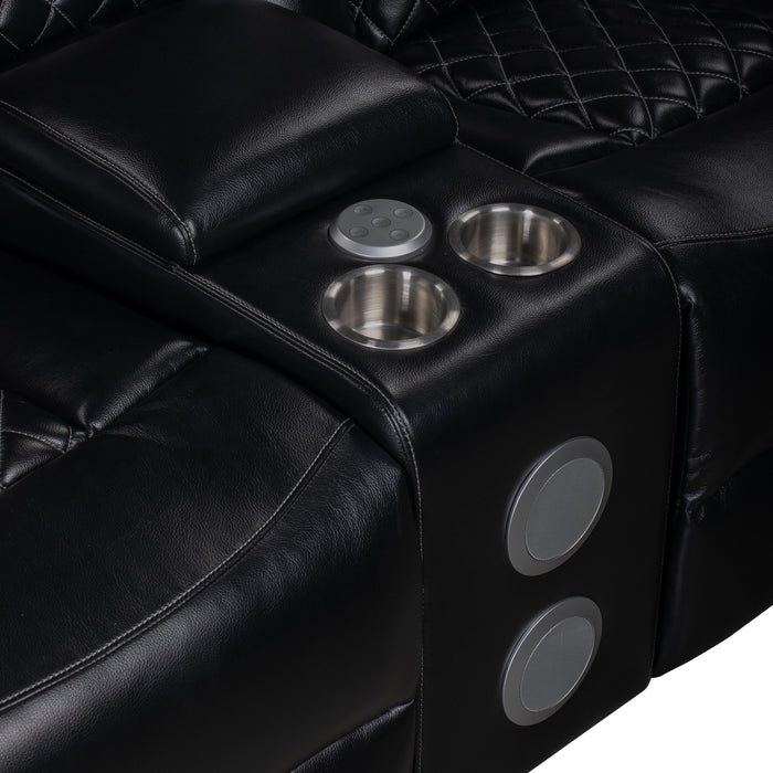 Orion Ii Raf Console Loveseat W/1 Recliner-Black