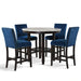 Celeste 42" Round Counter Table-Espresso/Faux Marble