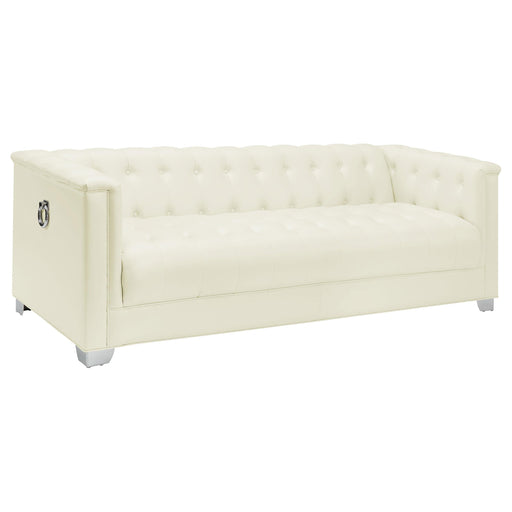 Chaviano Tufted Upholstered Sofa Pearl White image