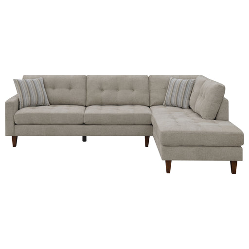 Barton Upholstered Tufted Sectional Toast and Brown image