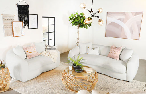 Isabella Upholstered Tight Back Living Room Set White image