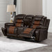 Nikko Console Loveseat W/Pwr Fr-Brown