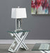 Bonnie X-base Rectangle Glass Top End Table Mirror image