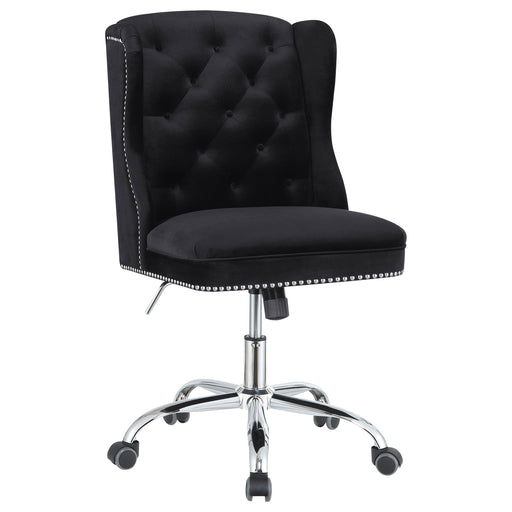 Julius Upholstered Tufted Office Chair Black and Chrome image