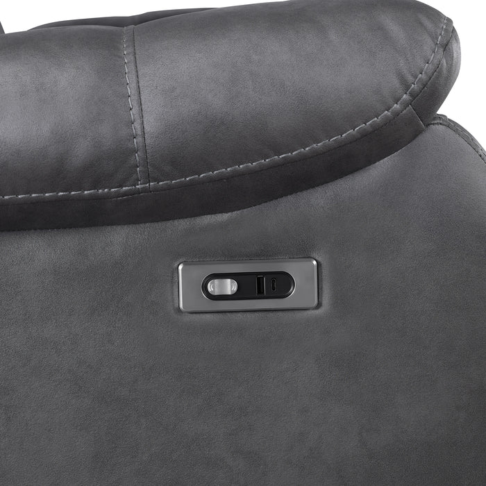 Morello Console Loveseat W/Pwr Fr-Gray