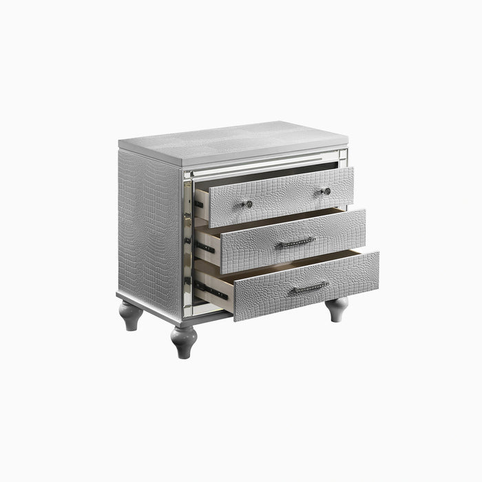 Valentino Nightstand-Silver