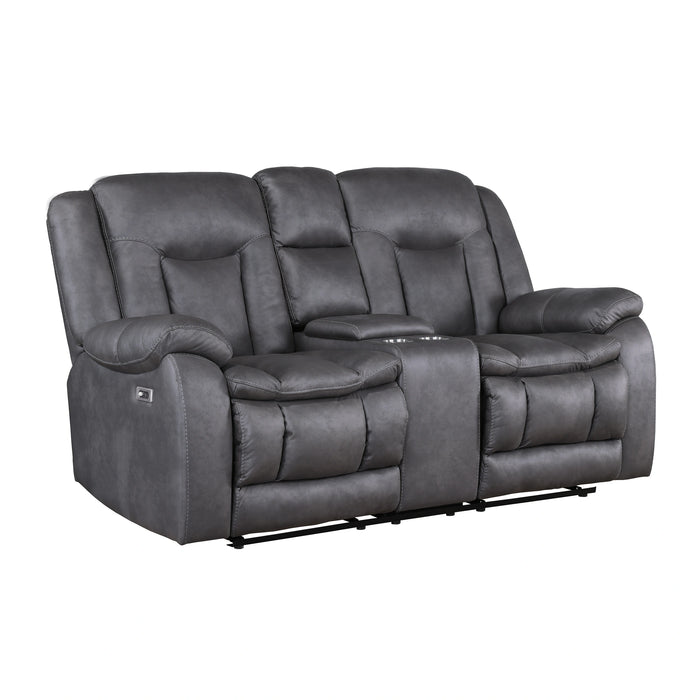 Morello Console Loveseat W/Pwr Fr-Gray