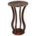 Elton Round Marble Top Accent Table Brown image