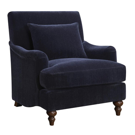 Frodo Upholstered Accent Chair with Turned Legs Midnight Blue image