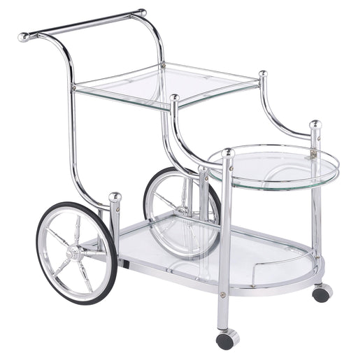Sarandon 3-tier Serving Cart Chrome and Clear image