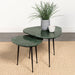 Tobias 2-piece Triangular Marble Top Nesting Table Green and Black image