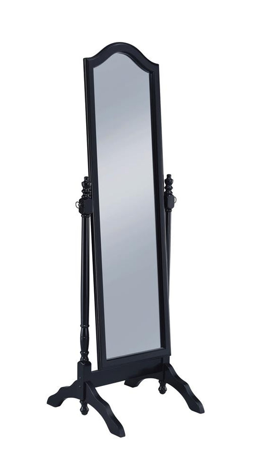 Cabot Rectangular Cheval Mirror with Arched Top Black image
