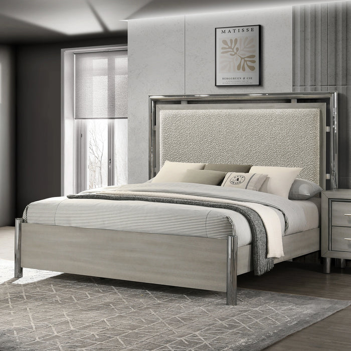 Lennox 6/6-6/0 Ek/Wk Headboard, Footboard & Slat Kit-Gray