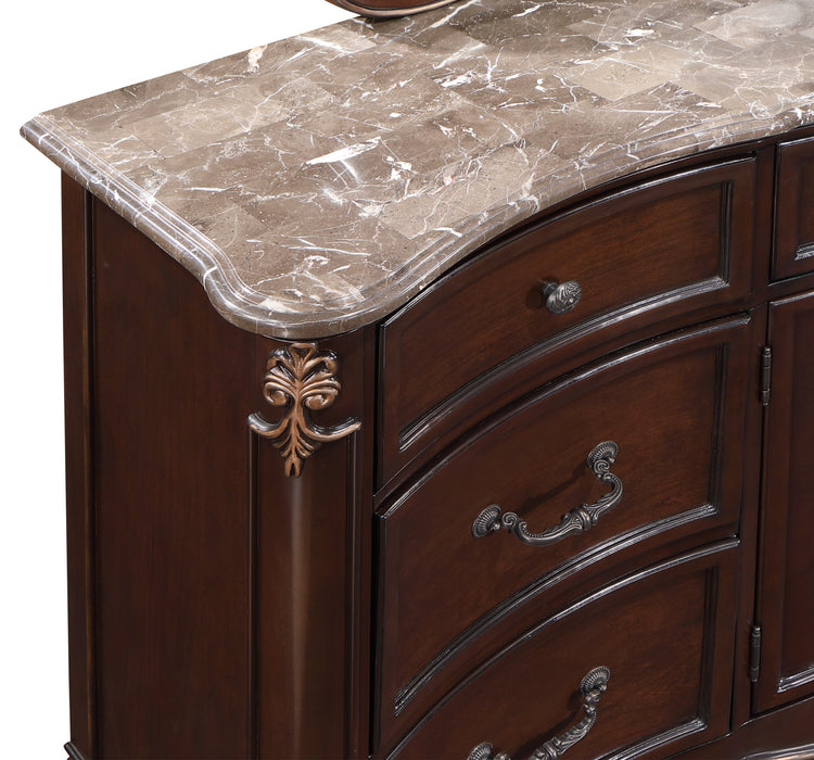 Constantine Dresser W/Marble Top-Cherry