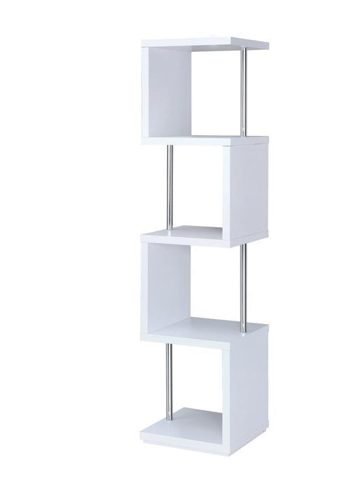 Modern White Four-Tier Bookcase