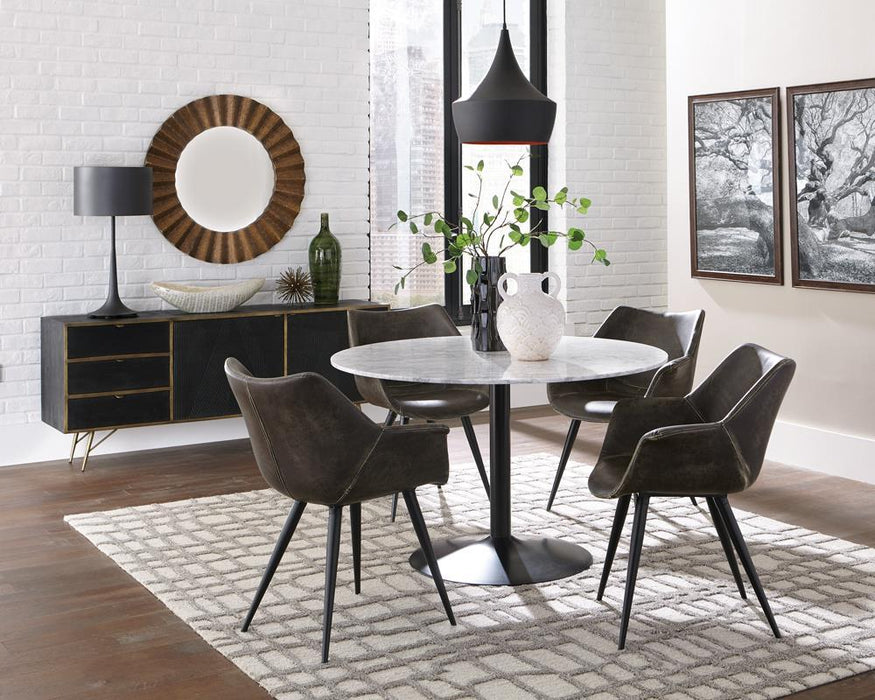 Modern White and Black Dining Table