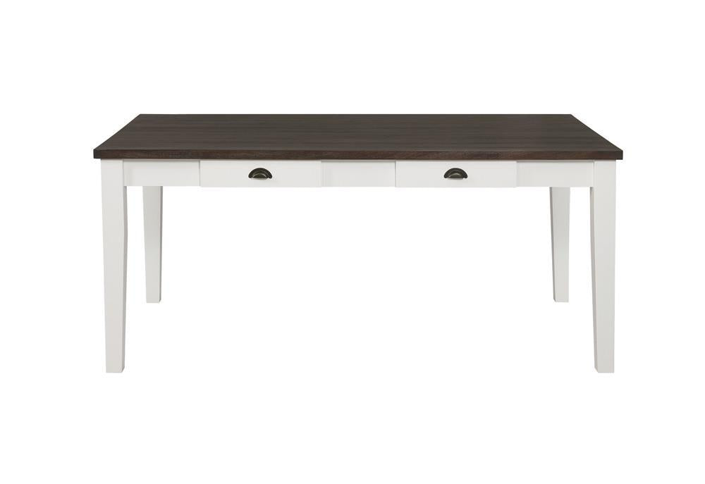 Kingman 4-drawer Dining Table Espresso and White