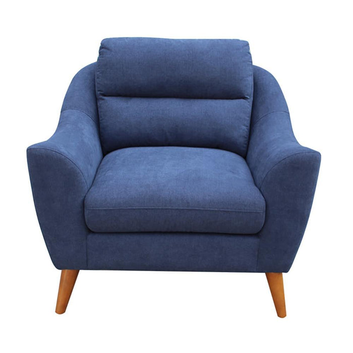 Gano Sloped Arm Upholstered Chair Navy Blue