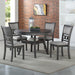 Gia 5 Pc 47" Round Dining Table & 4 Chairs-Gray