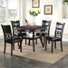 Gia 5 Pc 47" Round Dining Table & 4 Chairs-Ebony