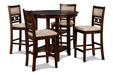 Gia 5 Pc 42" Round Counter Dining Table & 4 Chairs-Cherry