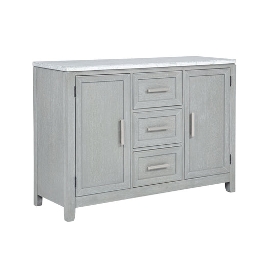Fiona Marble Top Dining Buffet/Server-Mist Gray
