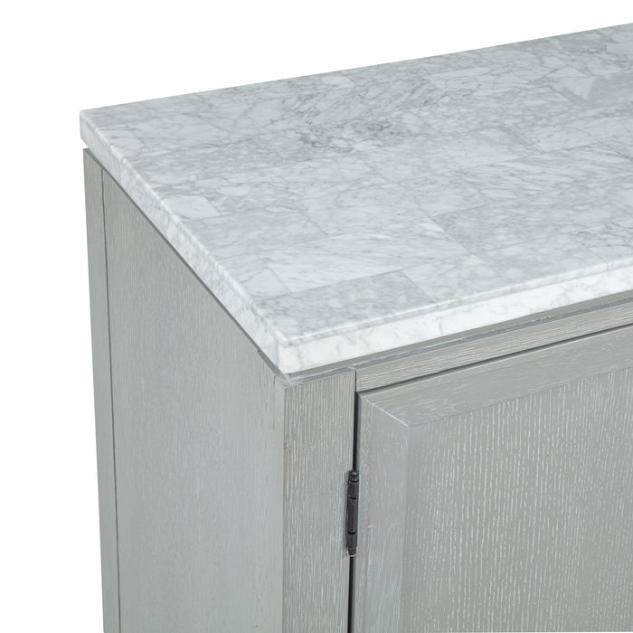 Fiona Marble Top Dining Buffet/Server-Mist Gray
