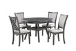 Amy 5 Pc 47" Round Dining Set-Gray