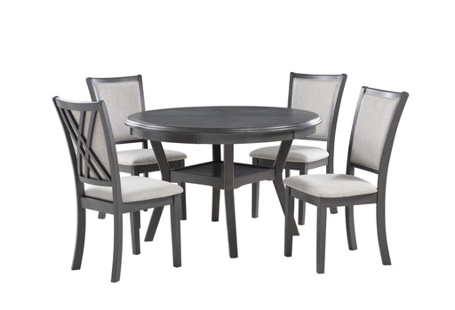 Amy 5 Pc 47" Round Dining Set-Gray
