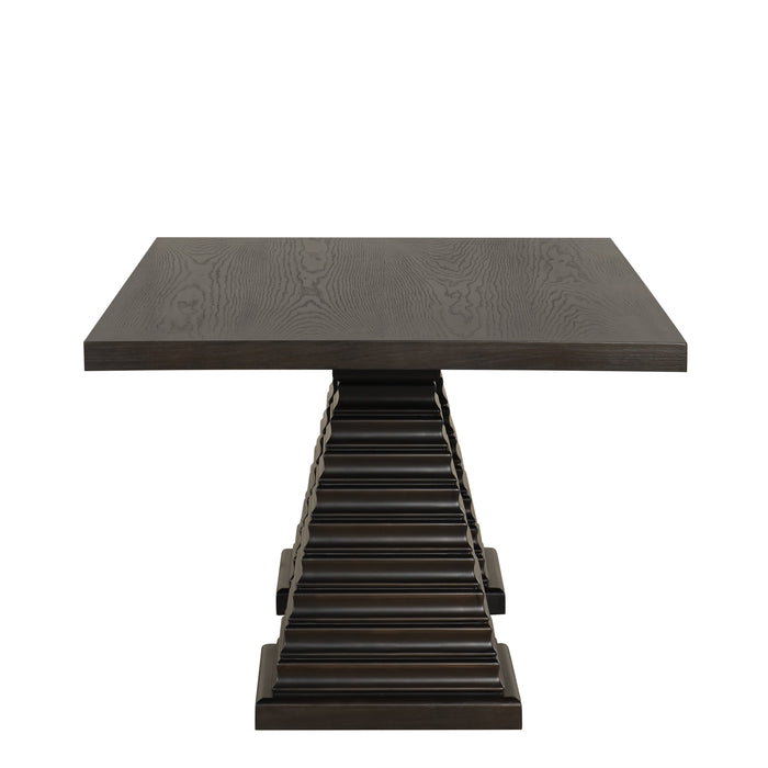 Plateau Rectangle Table Pedestal Base-Rustic Espresso