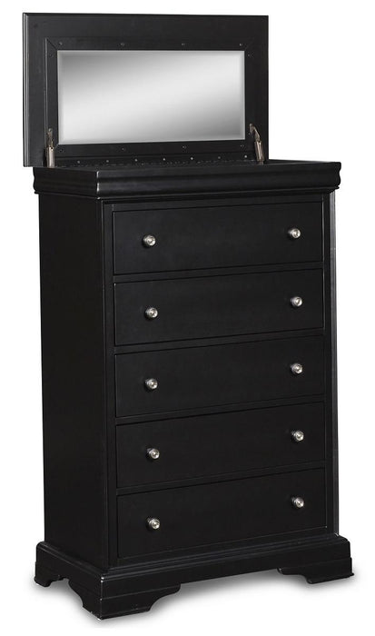 New Classic Belle Rose 5 Drawer Lift Top Chest in Black Cherry
