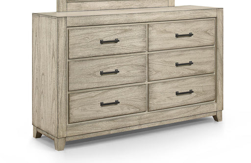 New Classic Furniture Ashland 6 Drawer Dresser in Rustic White image