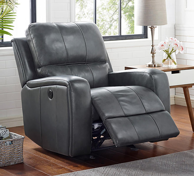 New Classic Furniture Linton Glider Recliner with Power Footrest in Gray