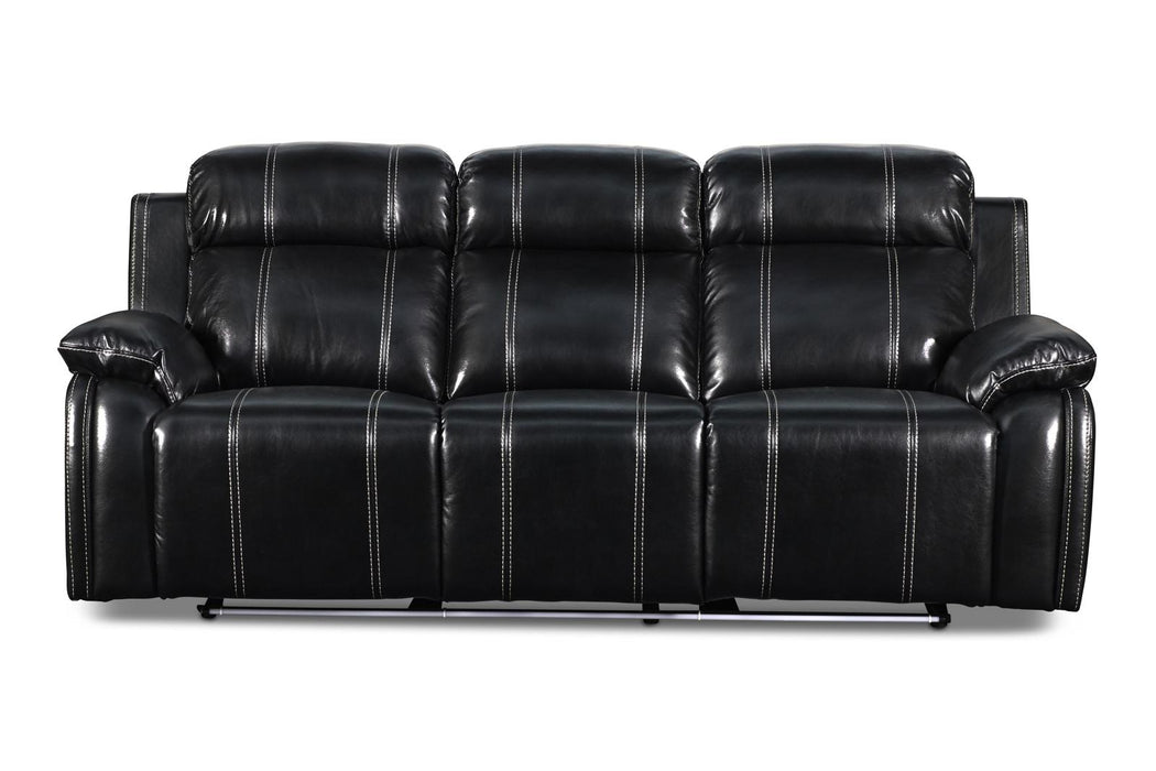 New Classic Fusion Dual Recliner Sofa with Power Foot Rest in Ebony