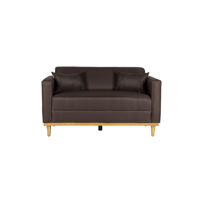 AIDEN LOVESEAT W/2 THROW PILLOWS-CHOCOLATE