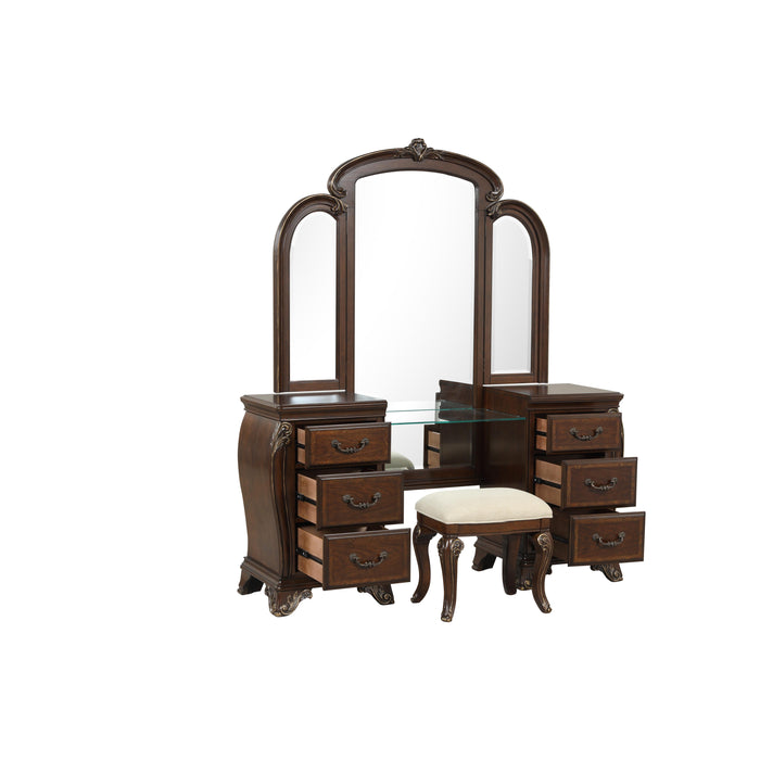 MONTECITO VANITY STOOL - CHERRY