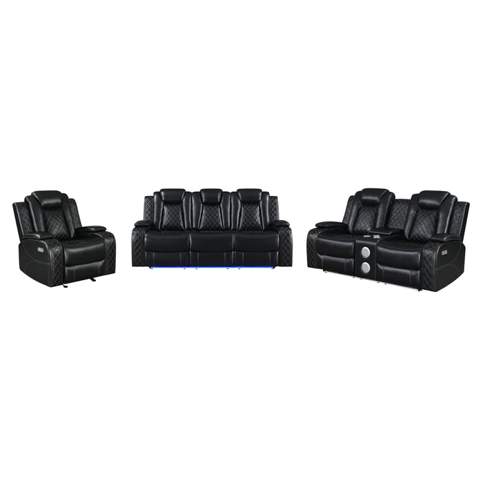 ORION SOFA W/DUAL RECLINER-BLACK