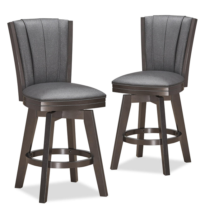 DIVA 24" SWIVEL COUNTER STOOL-GLITTER GRAY