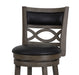 Manchester 29" Bar Stool W/Black Pu Cushions-Gray