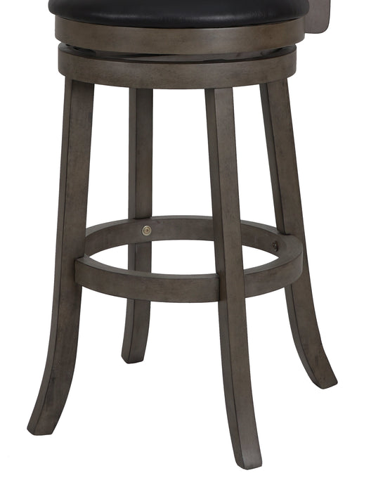 Manchester 29" Bar Stool W/Black Pu Cushions-Gray