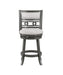 Gia 24" Swivel Counter Stool-Gray W/Gray Fabric Seat