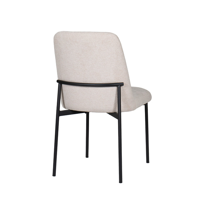 Erik Side Chair W/ Black Metal Frame -Beige (2 Per Carton)