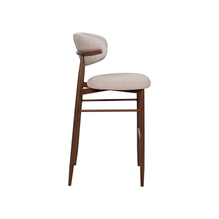 Royce Bar Chair W/ Walnut Metal Frame- Toast (2 Per Carton)