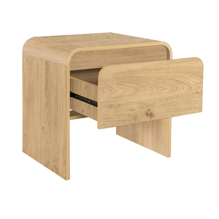 Mara One Drawer End Table / Bedside Table-Natural