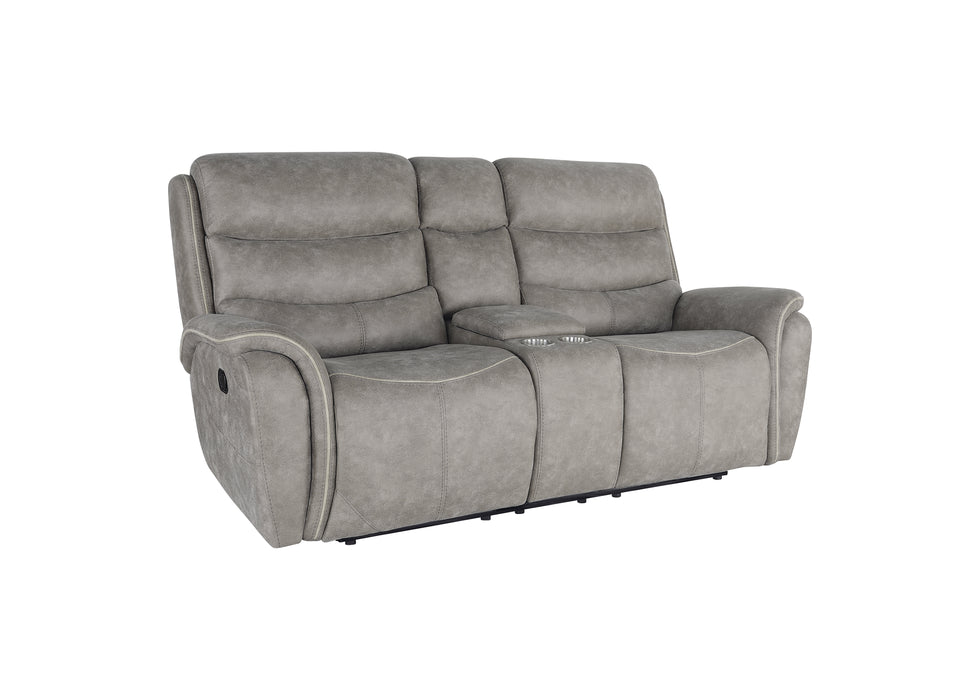 Kamari Console Loveseat W/ Dual Recliners-Gray