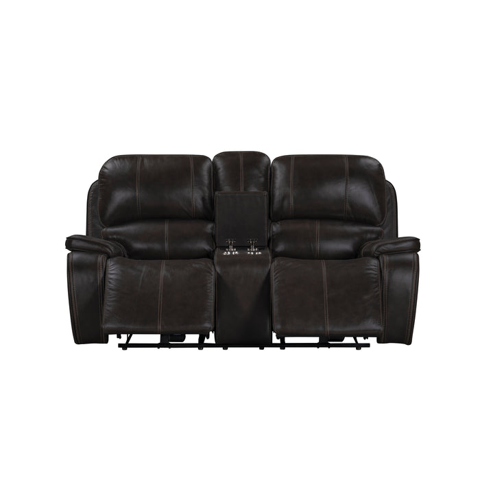 Brookings Console Loveseat W/ Dual Recliners-Charcoal