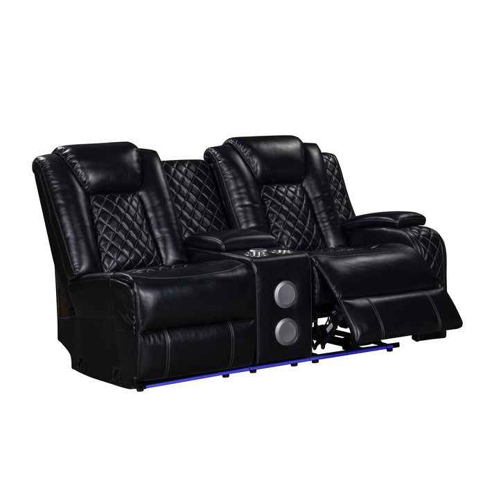 Orion Ii Raf Console Loveseat W/ Pwr Fr & Hr-Black